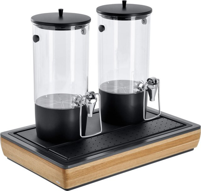 VEGA Saftspender Montana doppelt GN 1/1, 2x 4l, eiche/transparent/schwarz, B/T/H: 35,2 x 55,4 x 53 cm - Bild 1