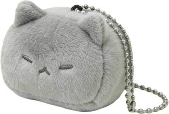 Schlüsselanhänger Katzen Plüsch, Perlenkette, gray, Unisex - Bild 1