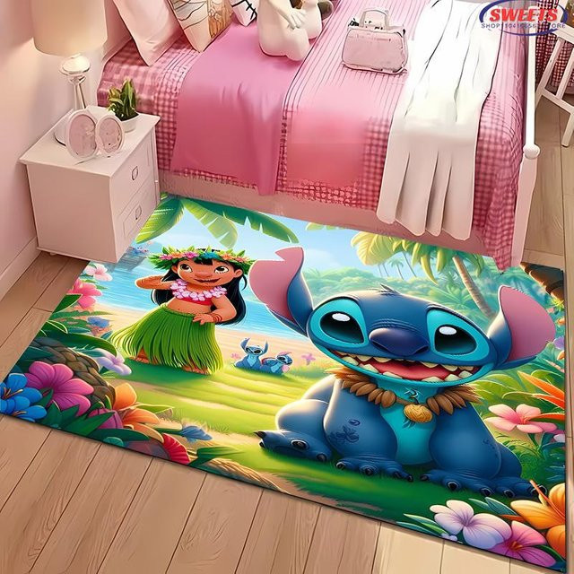 Disney Lilo & Stitch Themen-Teppich von Karpetti, bunt, rutschfest und maschinenwaschbar, B/T: 140 x 80 cm - Bild 1