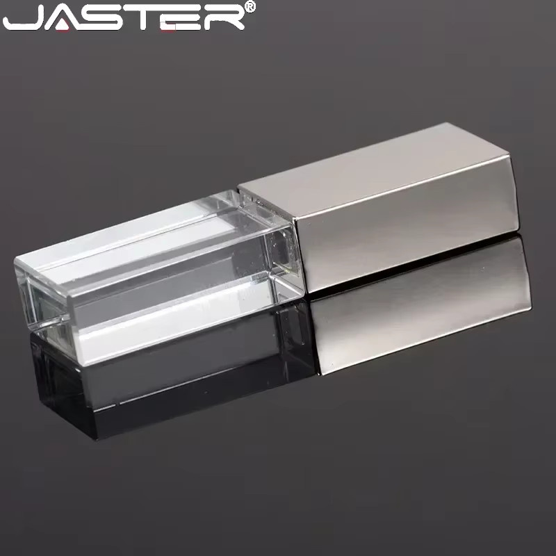 JASTERS Kristall USB-Flash-Stick mit Kunststoffbox in transparent und gold, USB-A Anschluss - Bild 2