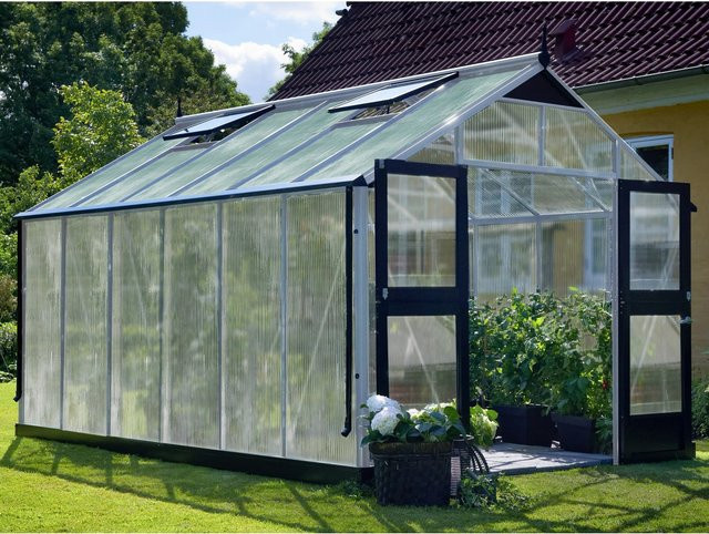 Juliana Gewächshaus Premium 13 aus Aluminium mit Polycarbonat-Verglasung und Satteldach, 13 m² - Bild 1