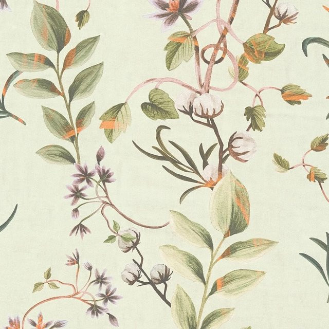 PROFHOME 782121-GU Blumen Tapete Floral Matt in Grün, Hell-Grün, Braun und Lila, Vlies-Tapete für Wohnzimmer, Schlafzimmer und Küche, Breite: 0,53 m, Länge: 10,05 m - Bild 1