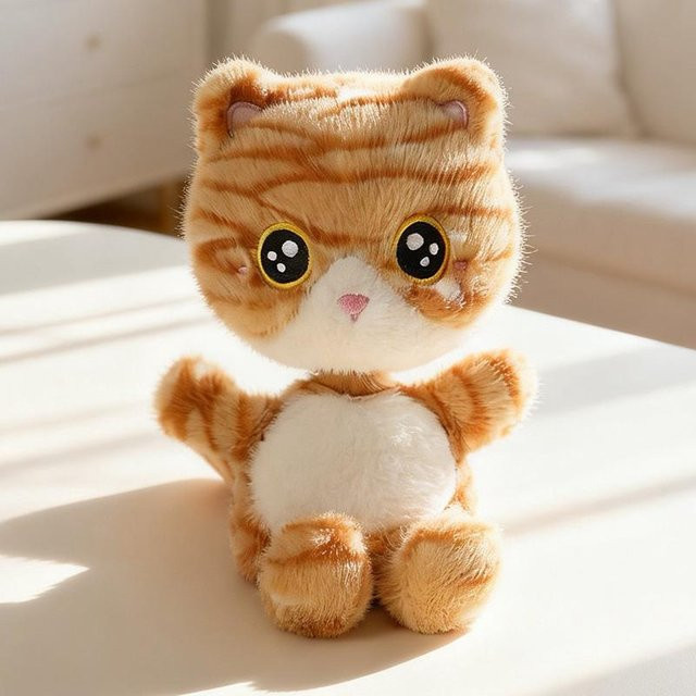 Yiran toy Kawaii Wackelkopfwelpen Plüschtier, Schwarze Siamkatze, ab 14 Jahren - Bild 1