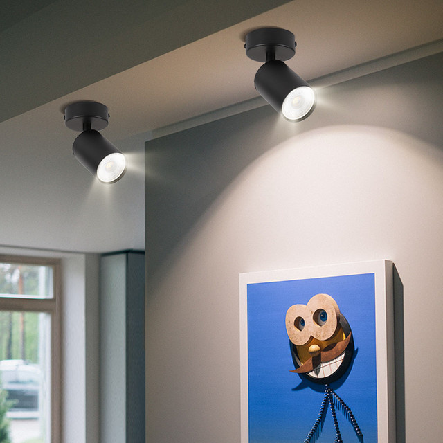 CHENBEN LED Schienenstrahler GU10 Deckenleuchte aus Metall in Schwarz für Schlafzimmer, Flur und Balkon - Bild 1
