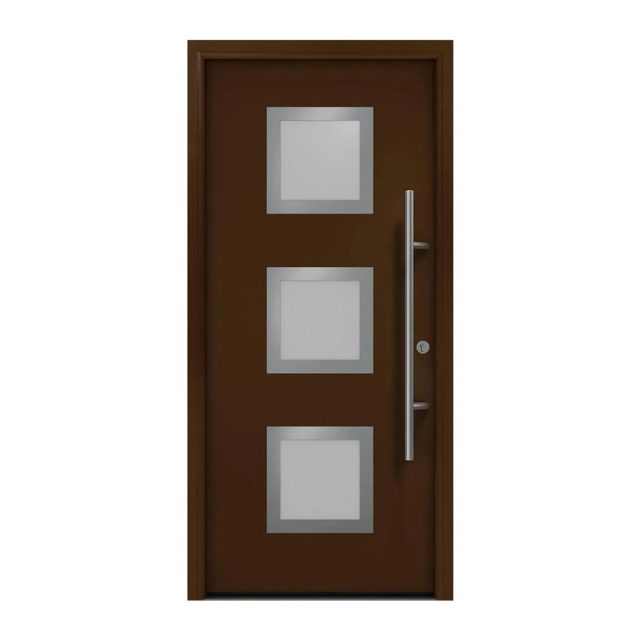 EcoStar Haustür Isopro Secur IPS 810S mit Glaseinsatz in Terrabraun, B: 110 cm, H: 210 cm, DIN Rechts - Bild 2