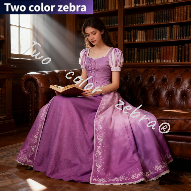 Disney Prinzessin Rapunzel Cosplay Kostüm, Lila, Plüsch / Textil - Bild 1