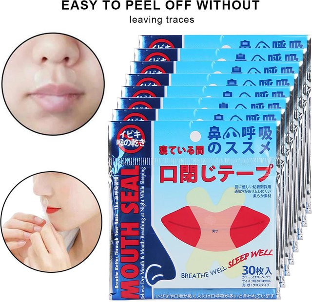 Health Plus Beauty Anti-Schnarch-Mundband, 90 Stück, Blau, Unisex - Bild 1