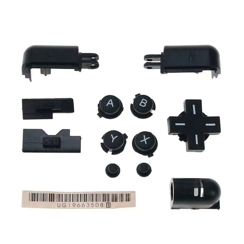 YuXi Komplettes Tastenset mit A B X Y Abxy L R D-Pad und Leitgummi für Nintendo DS Lite, DSL und NDSL in Schwarz und Gelb - Bild 2