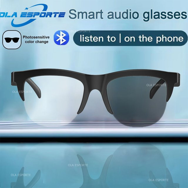 Ola Esporte Smart-Brille 2025 mit Bluetooth, Farbwechsel-Gläsern und UV-Schutz, Kopfhörerbrille für Männer in Schwarz - Bild 1