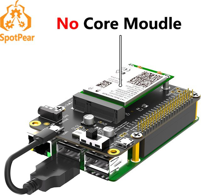 Spotpear Mini PCIe LTE Hut für Raspberry Pi 3G/4G/LTE, kompatibel mit Samsung Artik, Rock64 und Asus Tinker sowie Latte Panda - Bild 1