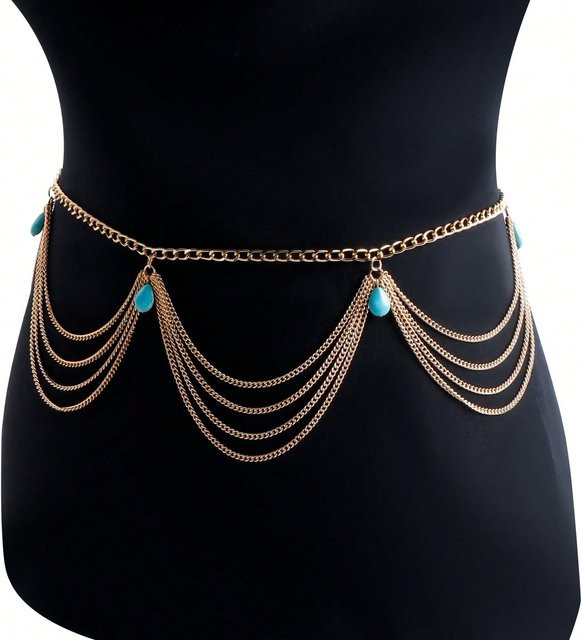 Taillenkette Damen, Quasten, Gold - Bild 1