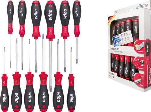 Wiha SoftFinish Schraubendreher-Set 12-teilig mit Schlitz, PH, PZ und TORX - Bild 1