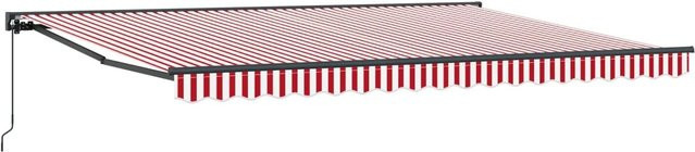 vidaXL Manuell Einziehbare Markise Rot und Weiß, B: 4 m, T: 3,5 m - Bild 1