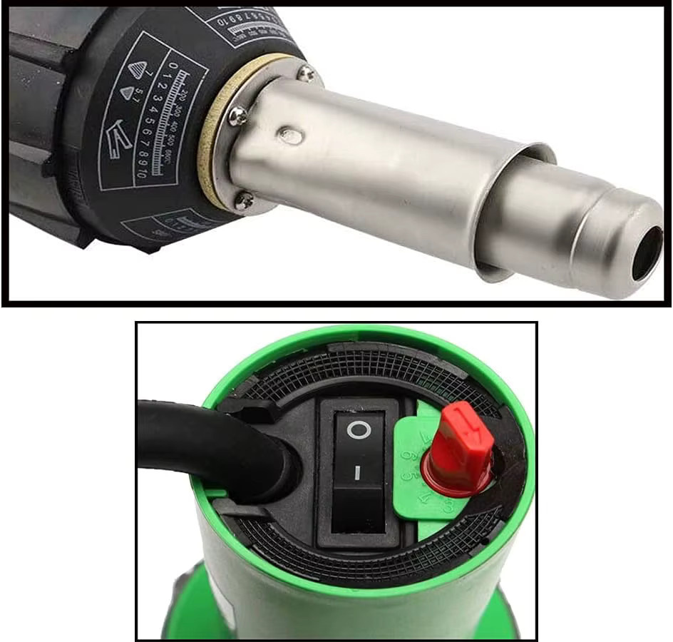 DWiusty Elektrische Kunststoff-Schweißpistole mit 1600W und Flachkopf-Zubehör - Bild 3