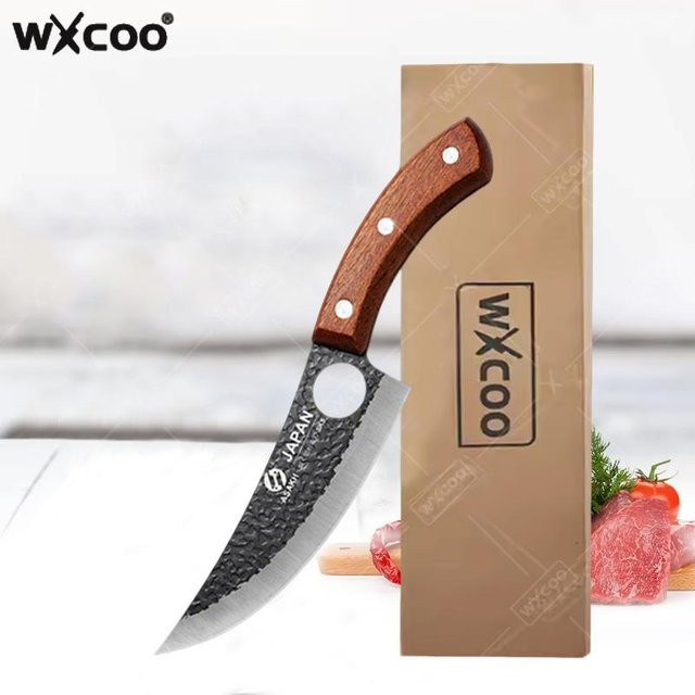 WXCOO Handgeschmiedetes Küchen-Ausbeinmesser in Silber mit Holzgriff zum Schneiden von Fleisch und Gemüse - Bild 1