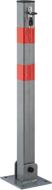 Absperrpfosten aus Stahl von Relaxdays in Anthrazit, quadratisch und abschließbar, Bodenmontage, Höhe: 65 cm, Breite: 15 cm, Tiefe: 13 cm - Bild 1