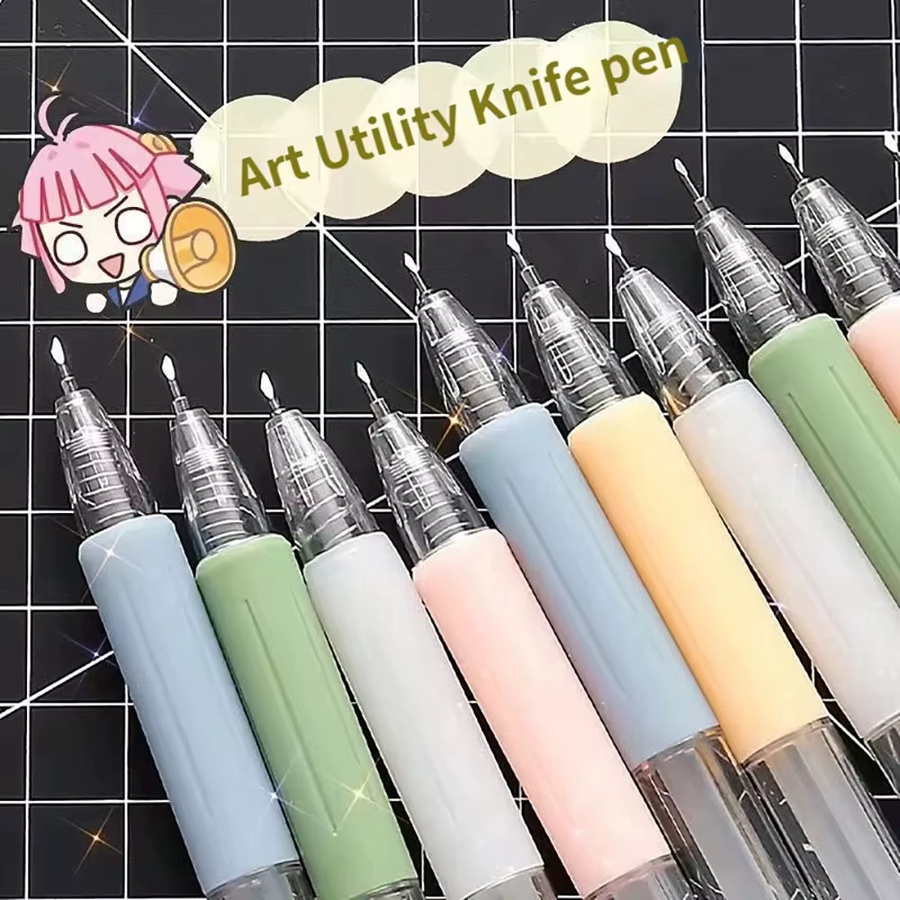 Mini Stift Messer mit nachfüllbarer Klinge für Scrapbooking und DIY, Pink und Multicolour, aus Kunststoff - Bild 1