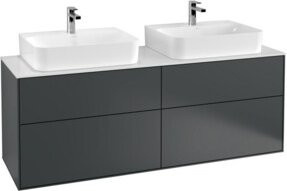 V&B Waschtischunterschrank Finion in Weiß, Wandmontage, mit Türen und Schubladen, Lackiert, Breite: 160 cm - Bild 1