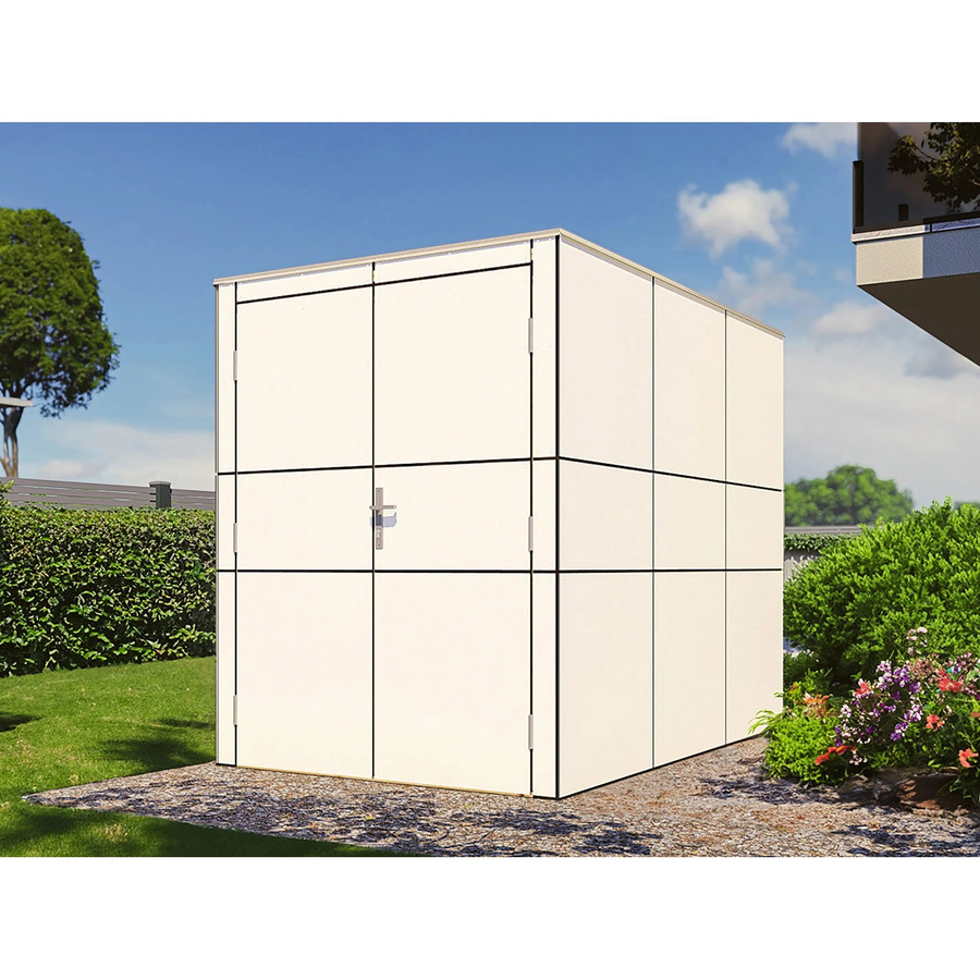 Bertilo Gartenhaus HPL Bike Port aus Massivholz in Weiß B: 229 cm, T: 192 cm, H: 155 cm - Bild 2