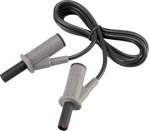 Voltcraft MSB-501 Sicherheits-Messleitung mit 4mm Lamellenstecker in Schwarz, Länge: 1,00 m - Bild 1