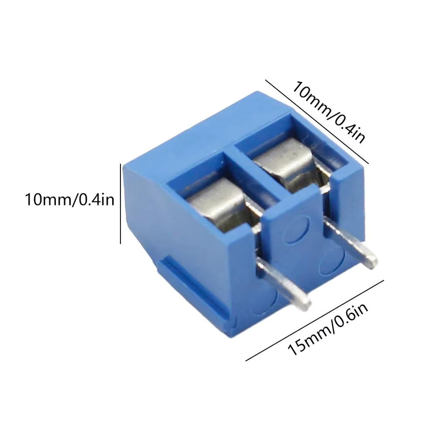 PENGHEKEJI KF301 Schraubklemmenblock Anschluss für Leiterplattenmontage, gerader Stift, Farbe: Blau, 5,08 mm Pitch, passend für Arduino - Bild 5