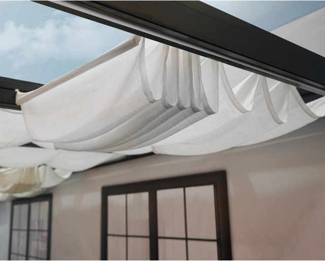 Palram - Canopia Sonnensegel Stockholm für Terrassenüberdachung, Weiß, B: 7,4 m, T: 3,4 m, UV-beständig und semi-transparent - Bild 1