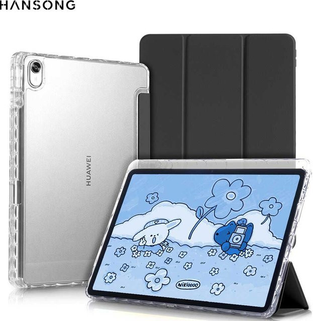 Huawei MatePad 11,5 und MatePad 11,5S Hülle mit Stifthalter und transparenter Rückseite in Pink - Bild 1