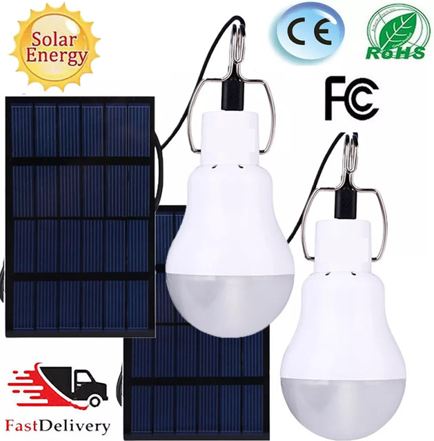 2er-Set UMEXUS Solar Camping Lampe mit Haken, Wasserdichte Tragbare Notfallbeleuchtung in Weiß für Garten und Outdoor - Bild 1