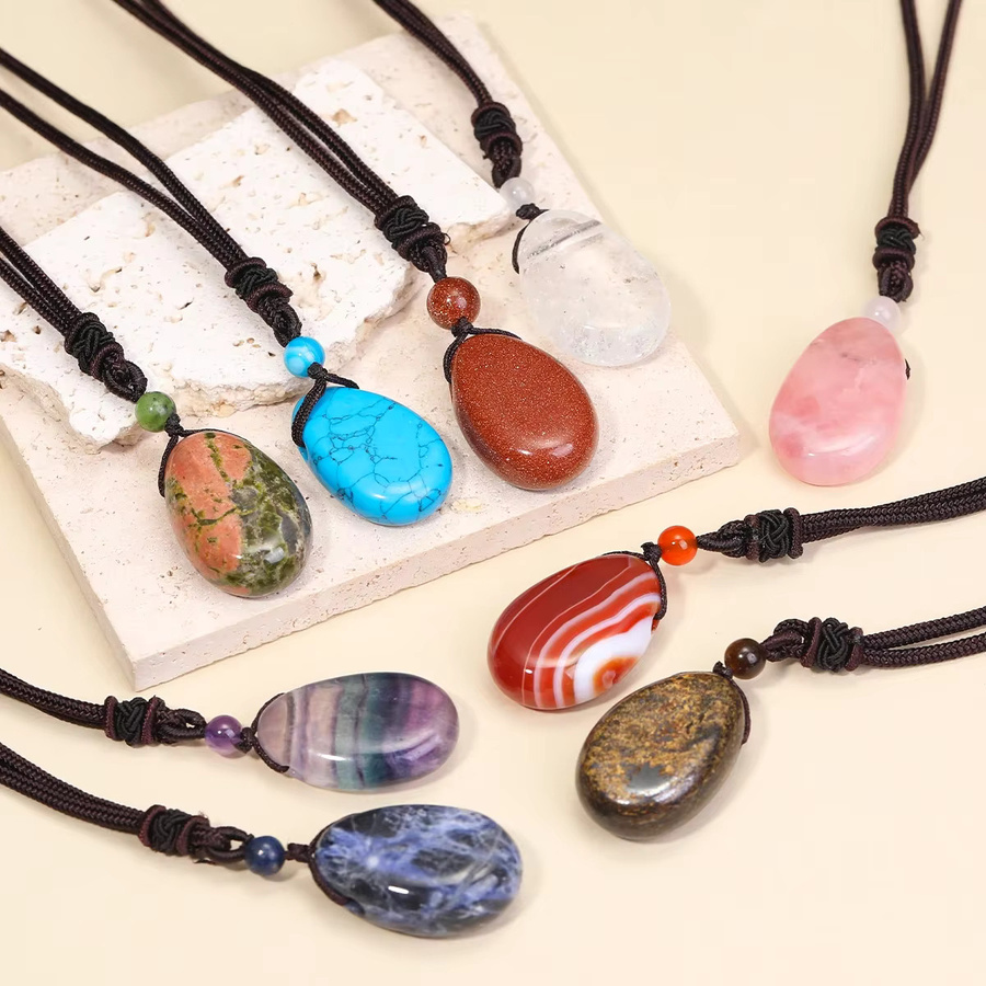 SANSWL Halskettenanhänger, Amethyst, Rosenquarz, Kristall, Unisex - Bild 2
