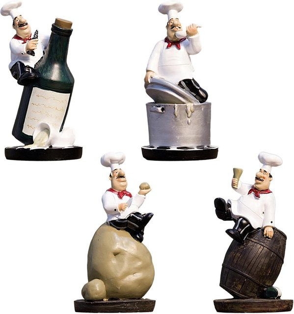 Kesoto Dekorative Koch Figur aus Harz in Multicolor als französisches Ornament für deine Küchendekoration - Bild 1