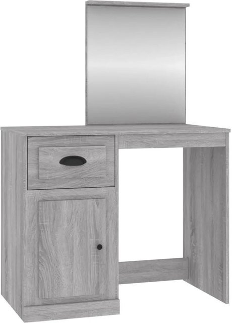 vidaXL Schminktisch mit Spiegel in Grau Sonoma, B/T/H: 90 x 50 x 132,5 cm - Bild 1
