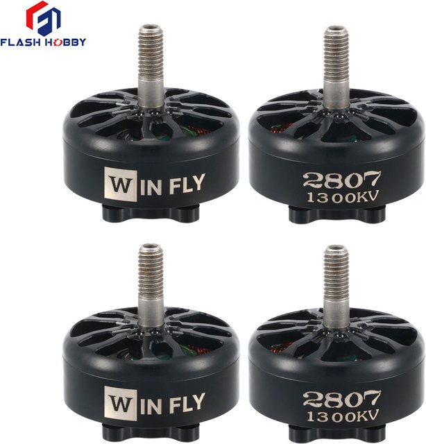 4 Stück FLASHHOBBY A2807 Brushless-Motoren für FPV Freestyle 7-Zoll Langstrecken Drohnen in Schwarz - Bild 1