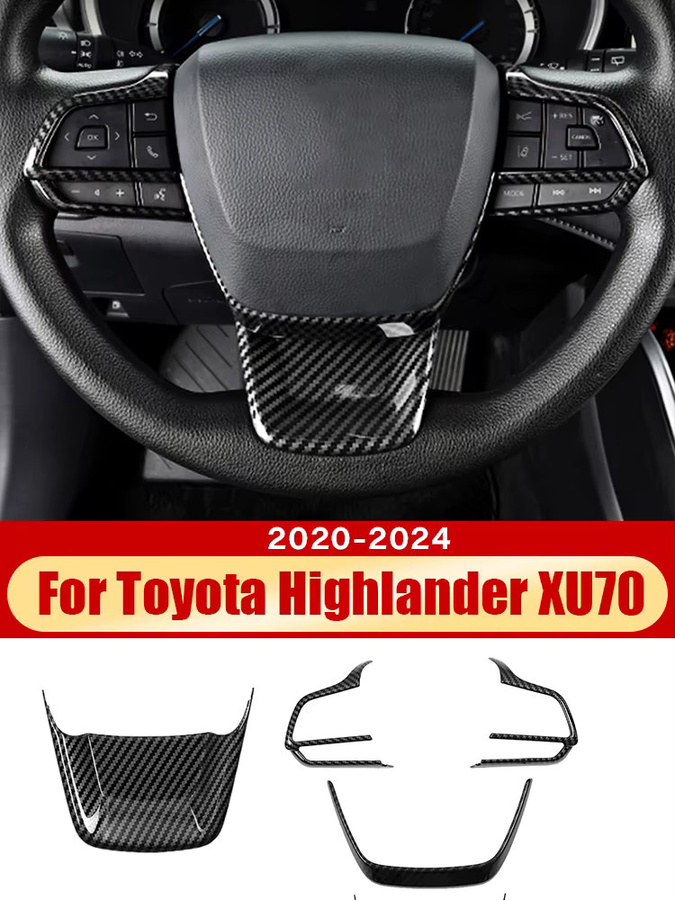 YaLumei Lenkradtasten Abdeckung für Toyota Highlander XU 70, Schwarz - Bild 4
