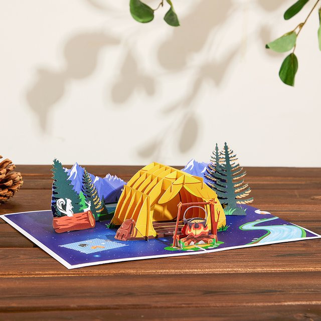 Opjoys 3D-Zelt-Grußkarte als Pop-up-Papierhandwerk in Mehrfarbig für Geburtstag, Hochzeit oder Jubiläum - Bild 1