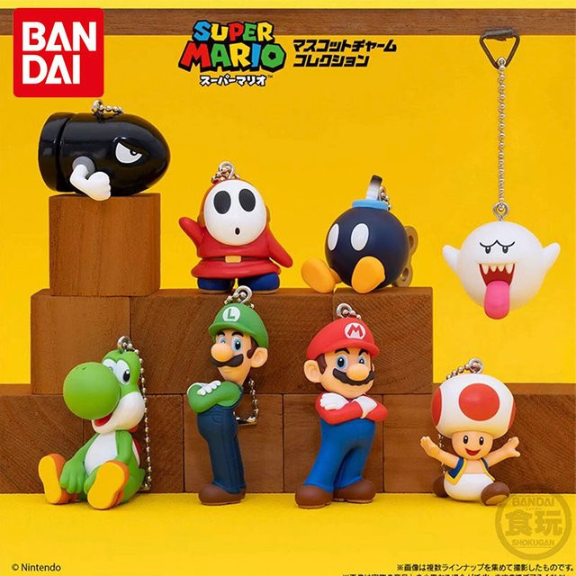 Bandai Super Mario Luigi Yoshi Toad Mini Anime-Figur, Schlüsselanhänger - Bild 1