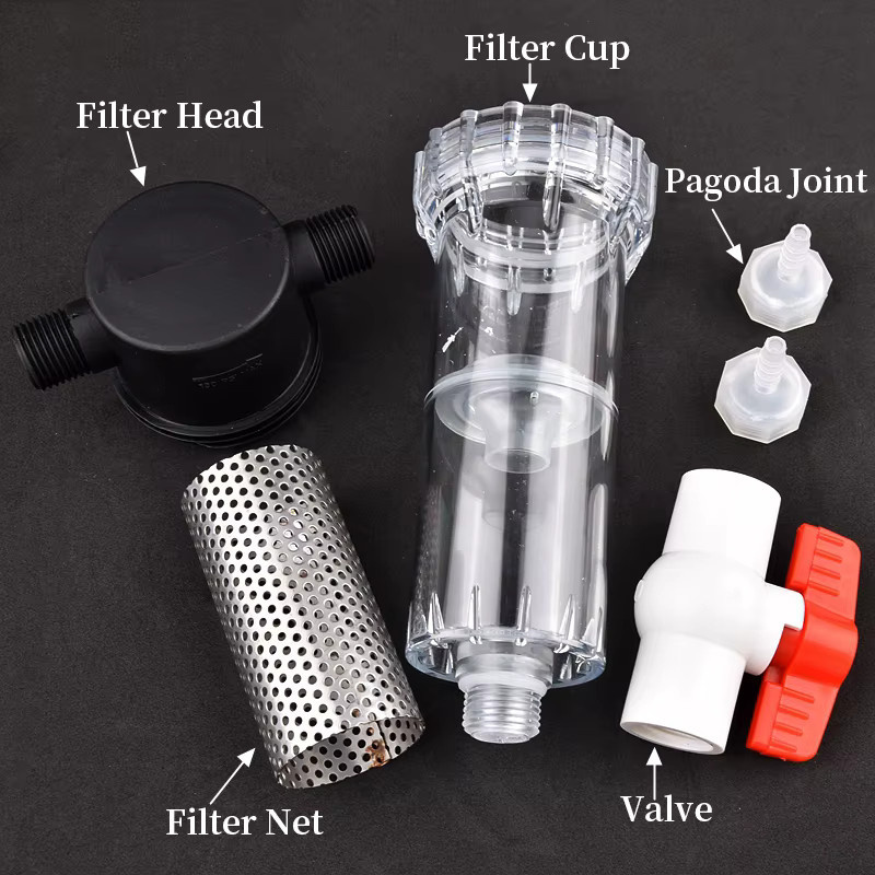 SgooHan Schlauchfilter für Aquarium und Fischteich, transparent, passend für 1/2 bis 4-20mm Anschlüsse - Bild 5