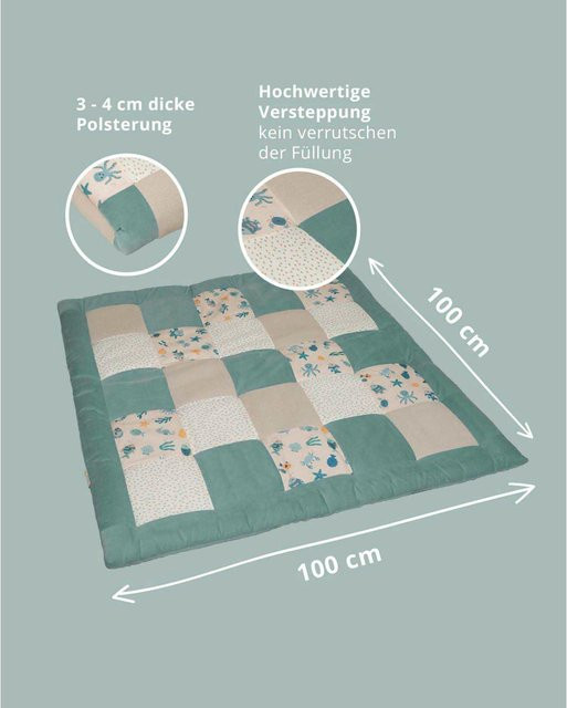 Ullenboom Krabbeldecke und Laufgittereinlage Unterwasser Motiv in Multicolour und Türkis - Bild 1