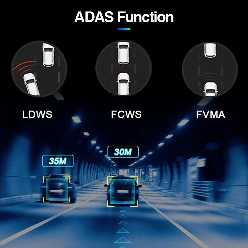 E-ACE Auto Dash Cam mit 10 Zoll Android Display, FHD 1080P Video Recorder, 4G Streaming und ADAS Funktion, Schwarz - Bild 4