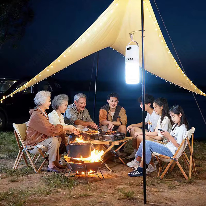 LINYILIGHT LED Campinglaterne wiederaufladbar mit Clip-Haken und omnidirektionaler Beleuchtung in Weiß - Bild 5