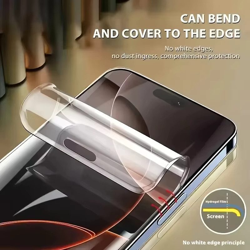 Caynes Hydrogel Screen Protector für iPhone 17 16 15 14 13 12 11 Pro Max Air, Transparent, HD Volle Abdeckung - Bild 2