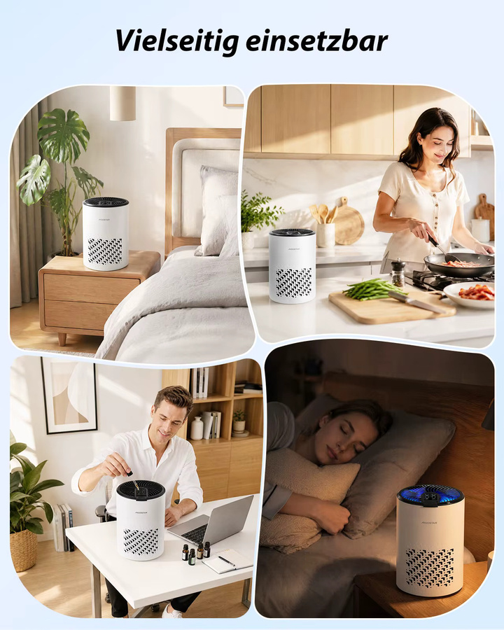 Aigostar Luftreiniger in Weiß mit 4-fach HEPA-Filter und Aktivkohle für Allergiker, inklusive Schlafmodus und Aromatherapie-Funktion - Bild 6