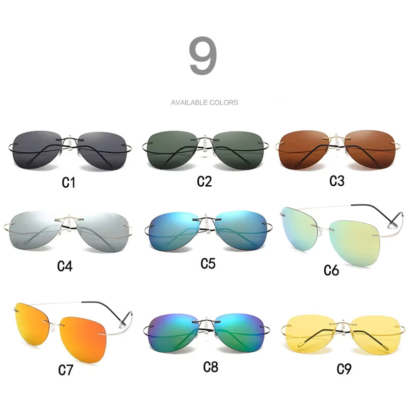 Rexxar Pilot Sonnenbrille, randlos, Titanium, Unisex, polarisiert - Bild 5