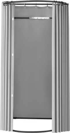 VEVOR Tragbare Umkleidekabine mit dicken Polyestervorhängen und Sichtschutz, Schwarz-Grau-Weiß, B/T/H: 100 x 95 x 200 cm - Bild 1