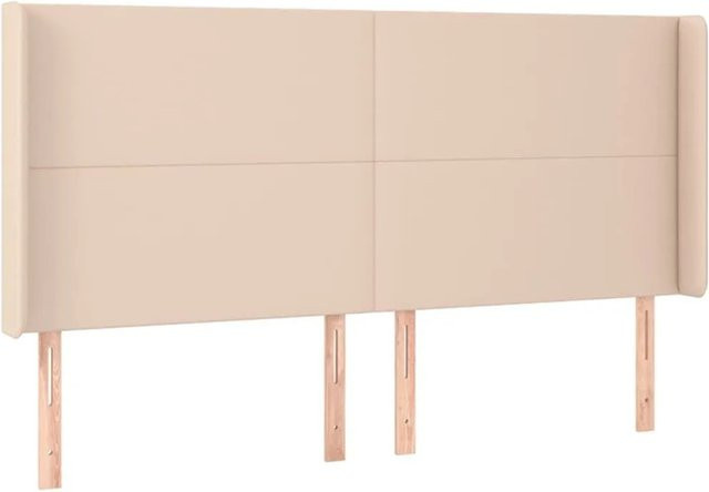 vidaXL Kopfteil mit Ohren in Cappuccino-Braun aus Kunstleder, B/H/T: 163 x 118 x 16 cm - Bild 1
