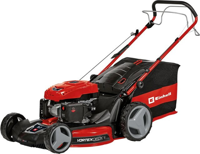 Einhell Benzin-Rasenmäher mit Hinterradantrieb in Rot und Schwarz - Bild 1