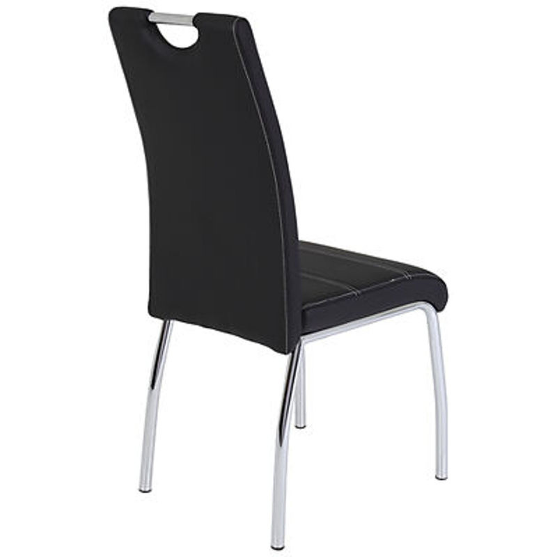 2er Set Polsterstühle Susi von Hela als Freischwinger in Schwarz aus Kunstleder, B/H/T: 44 x 98 x 61 cm - Bild 3