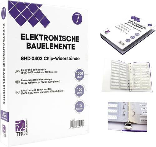 TRU COMPONENTS Sortiments-Album SMD 0402 0.625W 1% in Weiß, 1000 Teile, TC-6869400 - Bild 1