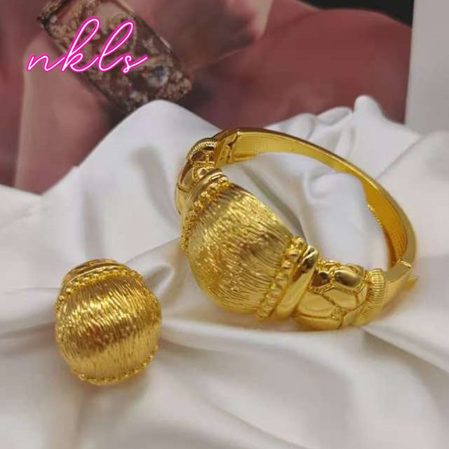 Armband-Ring-Set Kupfer, Gold, Damen - Bild 1