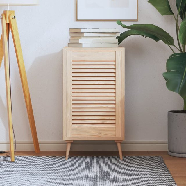 Vidaxl Jalousietür für Schrank aus Massivholz Kiefer, B: 61,5 cm, H: 39,4 cm - Bild 1