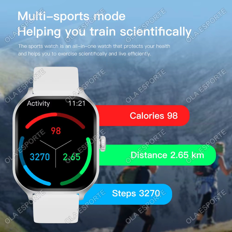 Ola Esporte Smartwatch, Silikon, Schwarz, Pink, Unisex - Bild 4